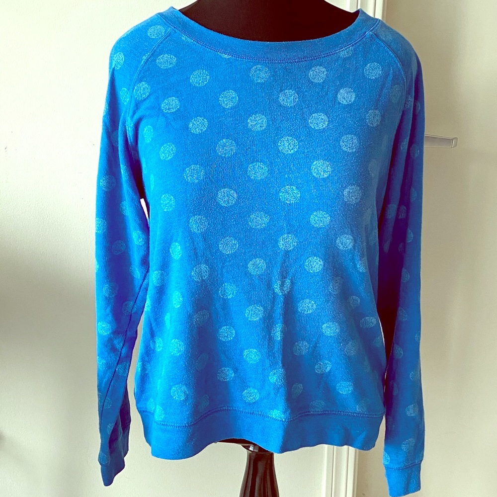 Light blue with pastel blue polka dots sweatshirt